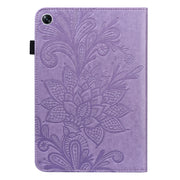 For OPPO Pad Air 2022 Lace Flower Embossing Pattern Leather Tablet Case(Purple)
