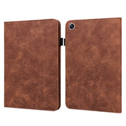 For OPPO Pad Air 2022 Lace Flower Embossing Pattern Leather Tablet Case(Brown)