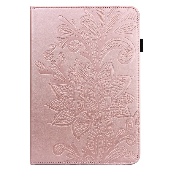 For OPPO Pad Air 2022 Lace Flower Embossing Pattern Leather Tablet Case(Pink)
