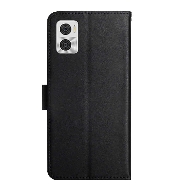 For Motorola Moto E22 4G Genuine Leather Fingerprint-proof Flip Phone Case(Black) - Motorola Cases by PMC TechLife | Online Shopping South Africa | PMC TechLife | Buy Now Pay Later Mobicred