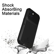 For iPhone 14 LOVE MEI Metal Shockproof Life Water-resistant Dustproof Phone Case(White)