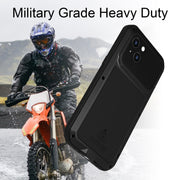 For iPhone 14 LOVE MEI Metal Shockproof Life Water-resistant Dustproof Phone Case(White)