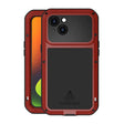 For iPhone 14 Plus LOVE MEI Metal Shockproof Life Waterproof Dustproof Phone Case(Red) - free shipping - PMC TechLife - Order now!