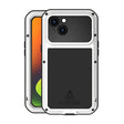 For iPhone 14 Plus LOVE MEI Metal Shockproof Life Waterproof Dustproof Phone Case(White) - free shipping - PMC TechLife - Order now!