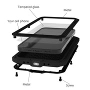 For iPhone 14 Plus LOVE MEI Metal Shockproof Life Water-resistant Dustproof Phone Case(White)