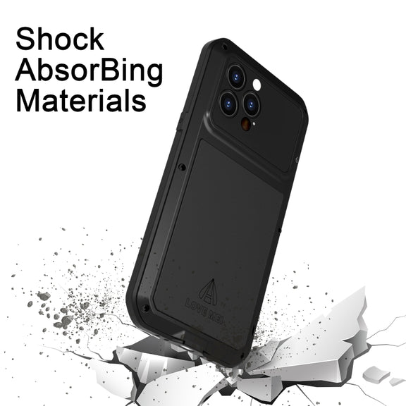 For iPhone 14 Pro LOVE MEI Metal Shockproof Life Water-resistant Dustproof Phone Case(Army Green)