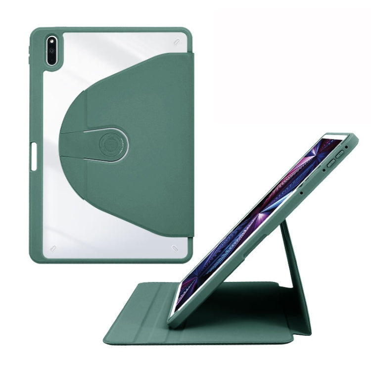 For Huawei MatePad 10.4 Acrylic 360 Degree Rotation Holder Tablet Leather Case(Emerald Green) - Huawei by PMC TechLife | Online Shopping South Africa | PMC TechLife | Buy Now Pay Later Mobicred