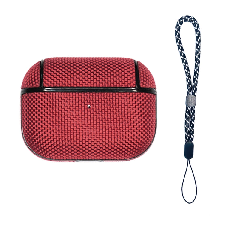 For AirPods Pro 2 Nylon Waterproof Wireless Earphone Case with Lanyard(Red) - For AirPods Pro 2 by PMC Jewellery | Online Shopping South Africa | PMC Jewellery | Buy Now Pay Later Mobicred