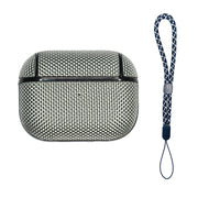 For AirPods Pro 2 Nylon Water-resistant Wireless Earphone Case with Lanyard(Grey)