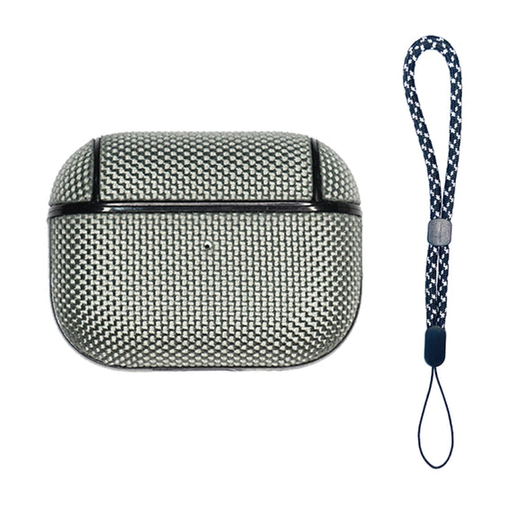 For AirPods Pro 2 Nylon Water-resistant Wireless Earphone Case with Lanyard(Grey)