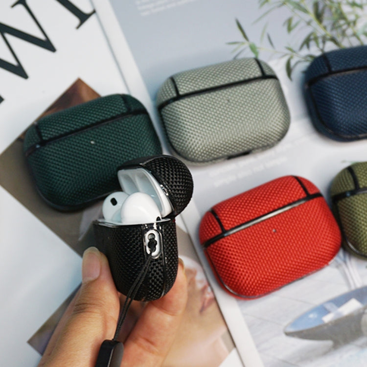 For AirPods Pro 2 Nylon Waterproof Wireless Earphone Case with Lanyard(Black) - For AirPods Pro 2 by PMC Jewellery | Online Shopping South Africa | PMC Jewellery | Buy Now Pay Later Mobicred