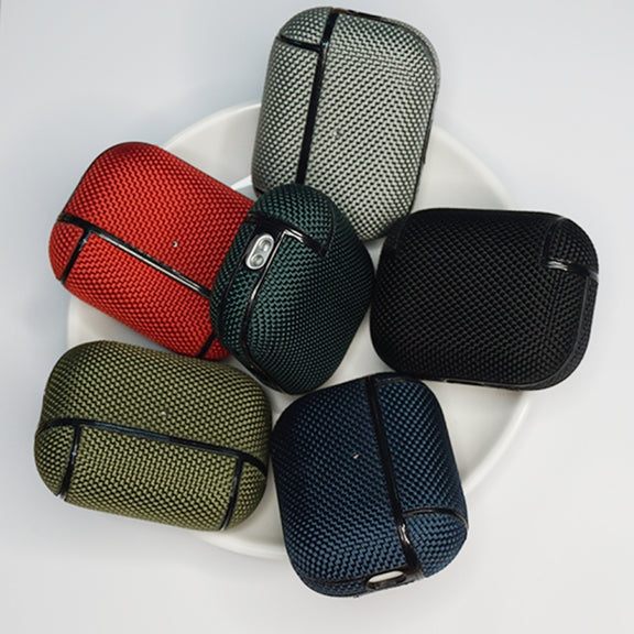For AirPods Pro 2 Nylon Water-resistant Wireless Earphone Case with Lanyard(Black)