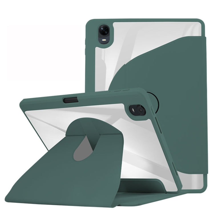 For OPPO Pad 11 2022 Acrylic 360 Degree Rotation Holder Tablet Leather Case(Emerald Green) - OPPO by PMC TechLife | Online Shopping South Africa | PMC TechLife | Buy Now Pay Later Mobicred