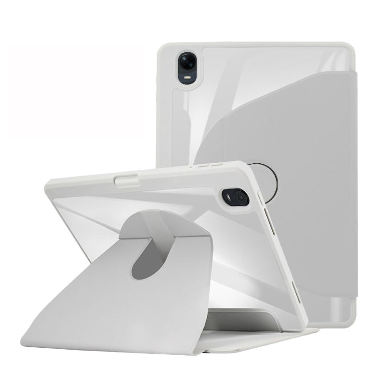 For OPPO Pad Air 10.3 2022 Acrylic 360 Degree Rotation Holder Tablet Leather Case(Grey) - OPPO by PMC TechLife | Online Shopping South Africa | PMC TechLife | Buy Now Pay Later Mobicred