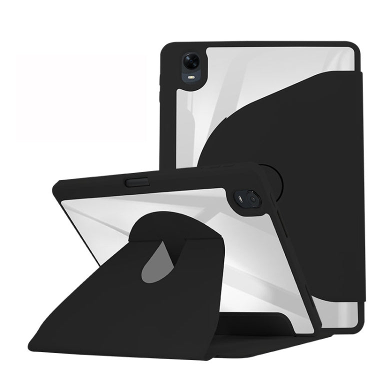 For OPPO Pad Air 10.3 2022 Acrylic 360 Degree Rotation Holder Tablet Leather Case(Black) - OPPO by PMC TechLife | Online Shopping South Africa | PMC TechLife | Buy Now Pay Later Mobicred