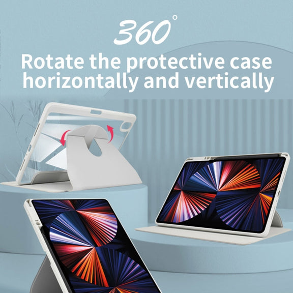 For OPPO Pad Air 10.3 2022 Acrylic 360 Degree Rotation Holder Tablet Leather Case(Grey)