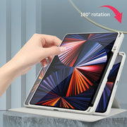 For OPPO Pad Air 10.3 2022 Acrylic 360 Degree Rotation Holder Tablet Leather Case(Grey)