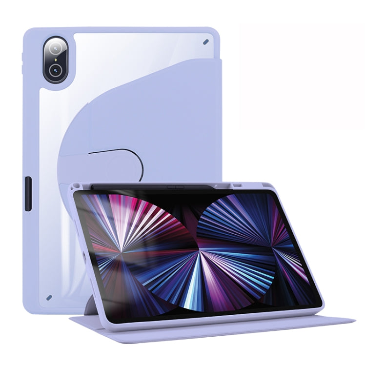 For Honor Tablet V7 Pro Acrylic 360 Degree Rotation Holder Tablet Leather Case(Purple) - Honor by PMC TechLife | Online Shopping South Africa | PMC TechLife | Buy Now Pay Later Mobicred