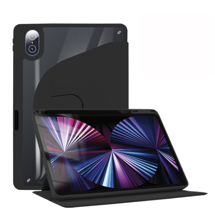 For Honor Tablet V7 Pro Acrylic 360 Degree Rotation Holder Tablet Leather Case(Black) - Honor by PMC TechLife | Online Shopping South Africa | PMC TechLife | Buy Now Pay Later Mobicred