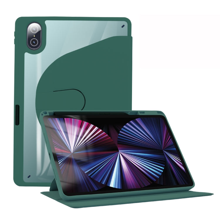 For Honor Tablet V7 Pro Acrylic 360 Degree Rotation Holder Tablet Leather Case(Emerald Green) - Honor by PMC TechLife | Online Shopping South Africa | PMC TechLife | Buy Now Pay Later Mobicred
