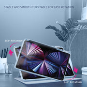 For Honor Tablet V7 Pro Acrylic 360 Degree Rotation Holder Tablet Leather Case(Grey)
