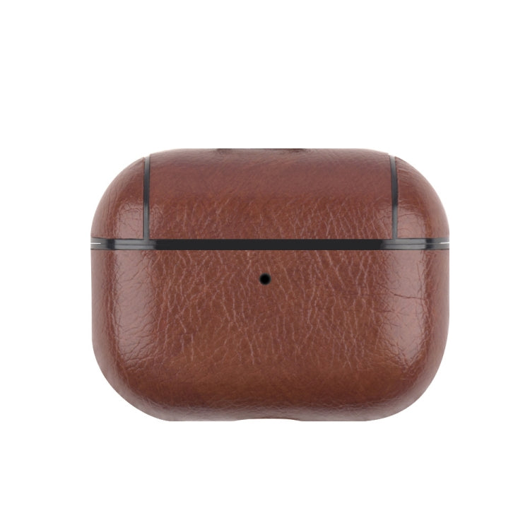 For AirPods Pro 2 Wireless Earphone Leather Shockproof Protective Case(Dark Brown) - For AirPods Pro 2 by PMC Jewellery | Online Shopping South Africa | PMC Jewellery | Buy Now Pay Later Mobicred