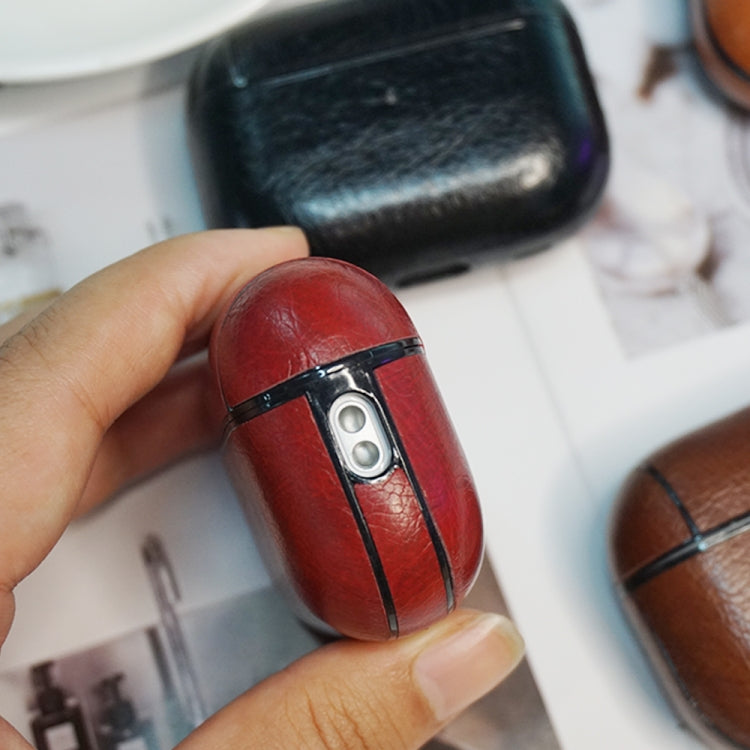 For AirPods Pro 2 Wireless Earphone Leather Shockproof Protective Case(Red) - For AirPods Pro 2 by PMC Jewellery | Online Shopping South Africa | PMC Jewellery | Buy Now Pay Later Mobicred