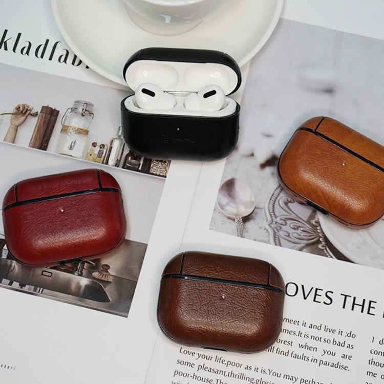 For AirPods Pro 2 Wireless Earphone Leather Shockproof Protective Case(Red) - For AirPods Pro 2 by PMC Jewellery | Online Shopping South Africa | PMC Jewellery | Buy Now Pay Later Mobicred