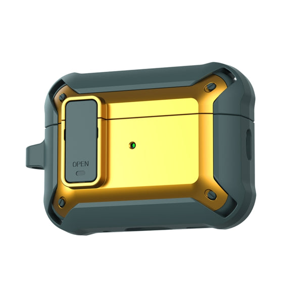 For AirPods Pro 2 Bumblebee Wireless Earphones Silicone Case with Switch & Lanyard Hole(Grey Yellow)