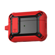 For AirPods Pro 2 Bumblebee Wireless Earphones Silicone Case with Switch & Lanyard Hole(Red Black)