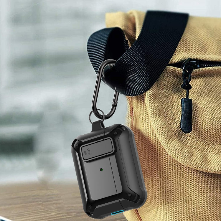 For AirPods Pro 2 Bumblebee Wireless Earphones Silicone Case with Switch & Lanyard Hole(Black Red)