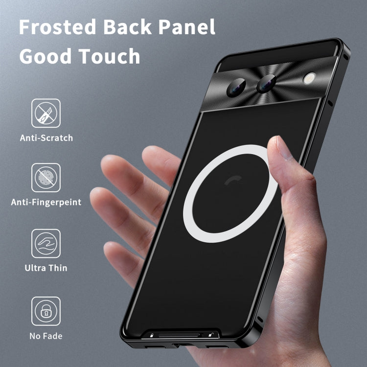 For Google Pixel 8a MagSafe Magnetic Frosted Metal Phone Case(Black)