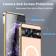 For Google Pixel 8a MagSafe Magnetic Frosted Metal Phone Case(Gold)