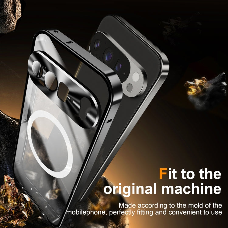 For Google Pixel 9 Pro XL MagSafe Magnetic Frosted Metal Phone Case(Black) - Google Cases by PMC TechLife | Online Shopping South Africa | PMC TechLife | Buy Now Pay Later Mobicred