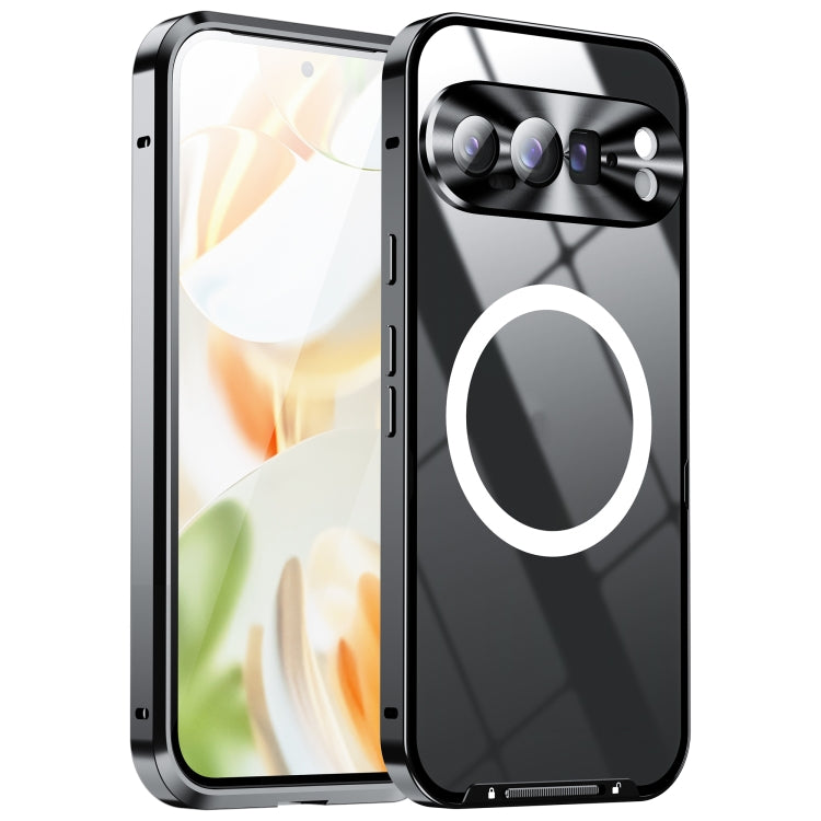 For Google Pixel 9 Pro MagSafe Magnetic Frosted Metal Phone Case(Black) - Google Cases by PMC TechLife | Online Shopping South Africa | PMC TechLife | Buy Now Pay Later Mobicred