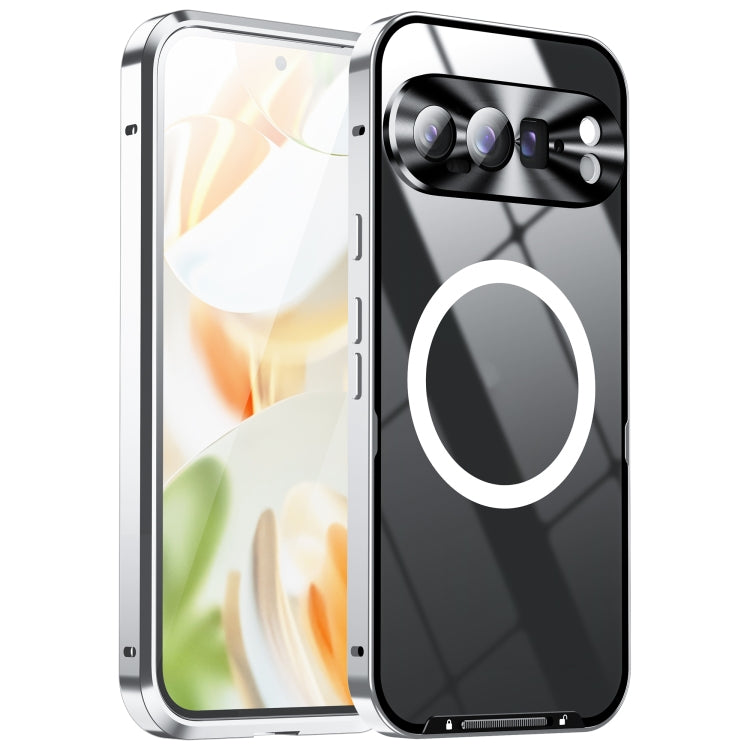 For Google Pixel 9 Pro MagSafe Magnetic Frosted Metal Phone Case(Silver) - Google Cases by PMC TechLife | Online Shopping South Africa | PMC TechLife | Buy Now Pay Later Mobicred