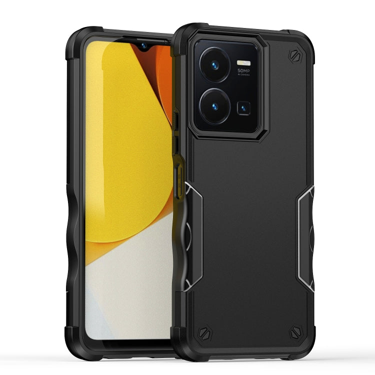 For vivo Y35 / Y22s / Y22 Non-slip Shockproof Armor Phone Case(Black) - vivo Cases by PMC TechLife | Online Shopping South Africa | PMC TechLife | Buy Now Pay Later Mobicred