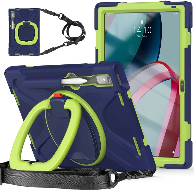 For Lenovo Pad Pro 2022 11.2 inch Silicone + PC Protective Tablet Case(Navy Blue Lime) - Lenovo by PMC TechLife | Online Shopping South Africa | PMC TechLife | Buy Now Pay Later Mobicred