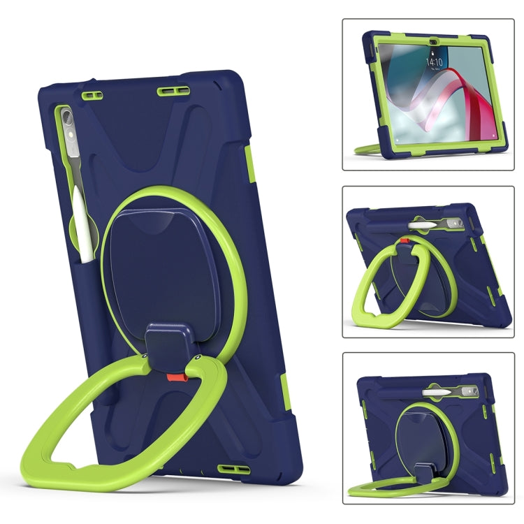 For Lenovo Pad Pro 2022 11.2 inch Silicone + PC Protective Tablet Case(Navy Blue Lime) - Lenovo by PMC TechLife | Online Shopping South Africa | PMC TechLife | Buy Now Pay Later Mobicred