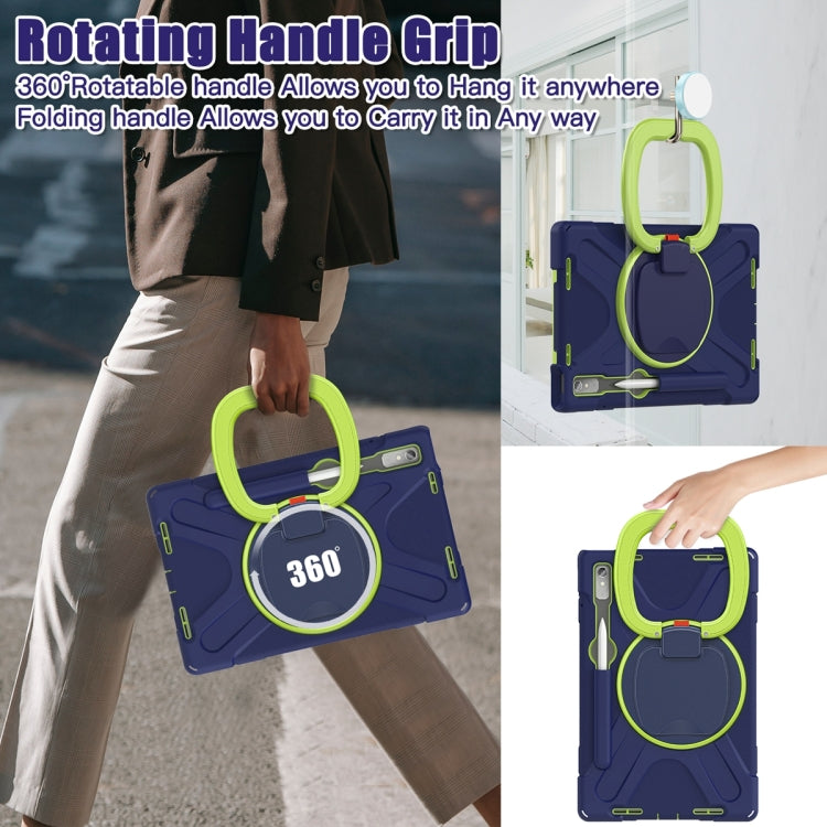 For Lenovo Pad Pro 2022 11.2 inch Silicone + PC Protective Tablet Case(Navy Blue Lime) - Lenovo by PMC TechLife | Online Shopping South Africa | PMC TechLife | Buy Now Pay Later Mobicred