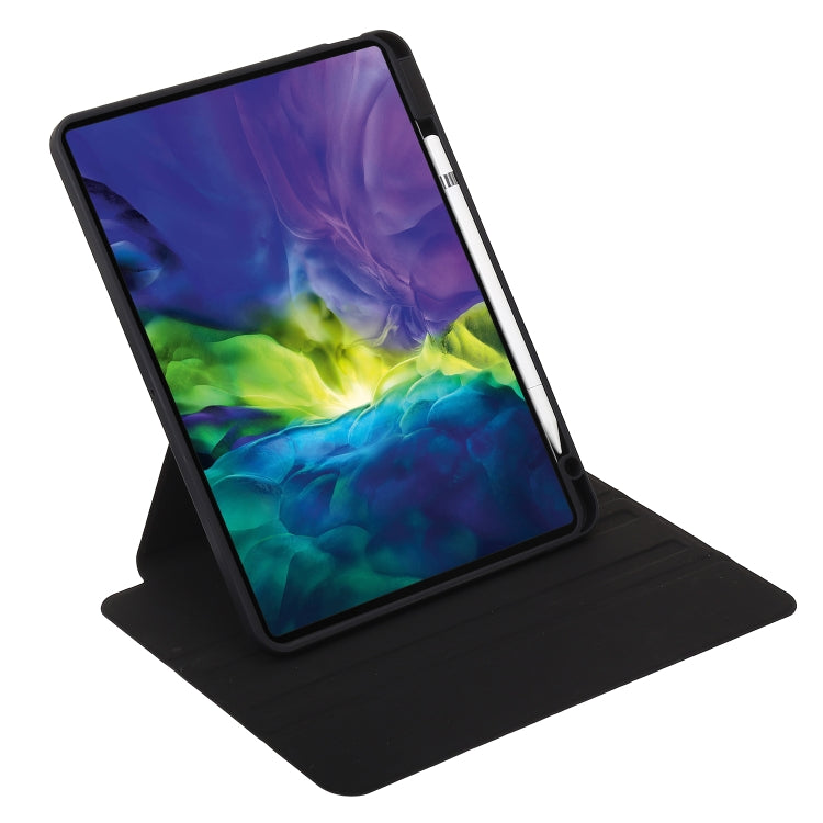 For iPad Air 13 2025 / 2024 / Pro 12.9 2022 3-Fold 360 Rotation Acrylic Leather Smart Tablet Case(Black) - iPad Pro 12.9 (2022/2021) Cases by PMC TechLife | Online Shopping South Africa | PMC TechLife | Buy Now Pay Later Mobicred