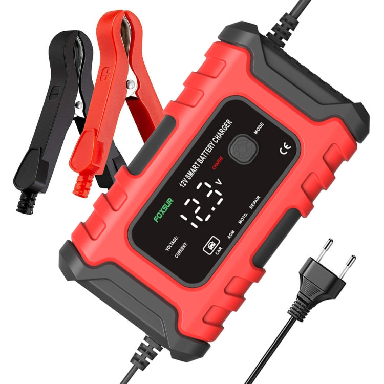 FOXSUR 6A 12V Motorcycle / Car Smart Battery Charger, Plug Type:US Plug(Red) - free shipping - PMC TechLife - Order now!
