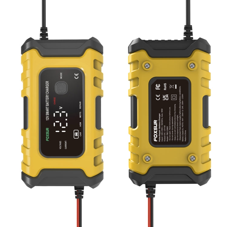 FOXSUR 6A 12V Motorcycle / Car Smart Battery Charger, Plug Type:AU Plug(Yellow) - free shipping - PMC TechLife - Order now!