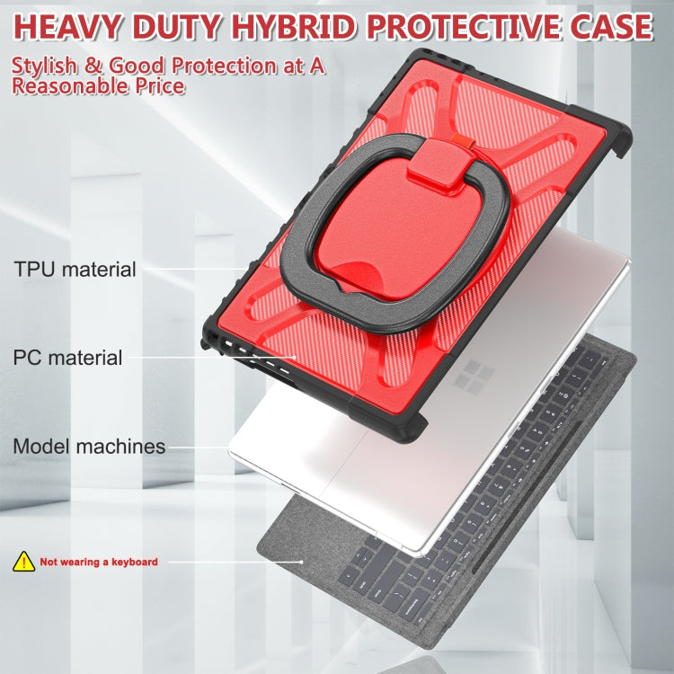 For MicroSoft Surface Pro 9 / 10 / 11 Handle Rotatable Kickstand Shockproof Tablet Case(Red) - Others by PMC TechLife | Online Shopping South Africa | PMC TechLife | Buy Now Pay Later Mobicred
