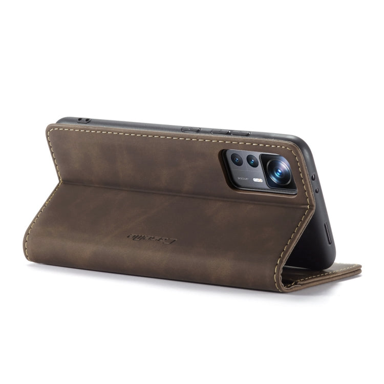 For Xiaomi 12T / 12T Pro CaseMe 013 Multifunctional Horizontal Flip Leather Phone Case(Coffee) - free shipping - PMC Jewellery - Order now!