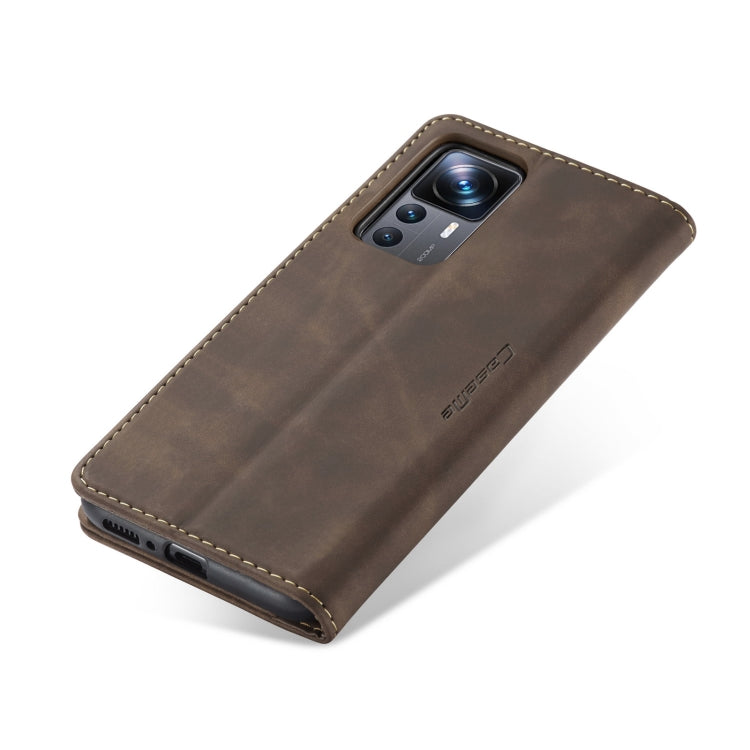 For Xiaomi 12T / 12T Pro CaseMe 013 Multifunctional Horizontal Flip Leather Phone Case(Coffee) - free shipping - PMC Jewellery - Order now!