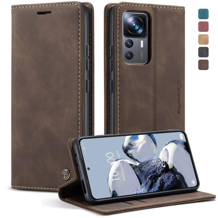 For Xiaomi 12T / 12T Pro CaseMe 013 Multifunctional Horizontal Flip Leather Phone Case(Coffee) - free shipping - PMC Jewellery - Order now!