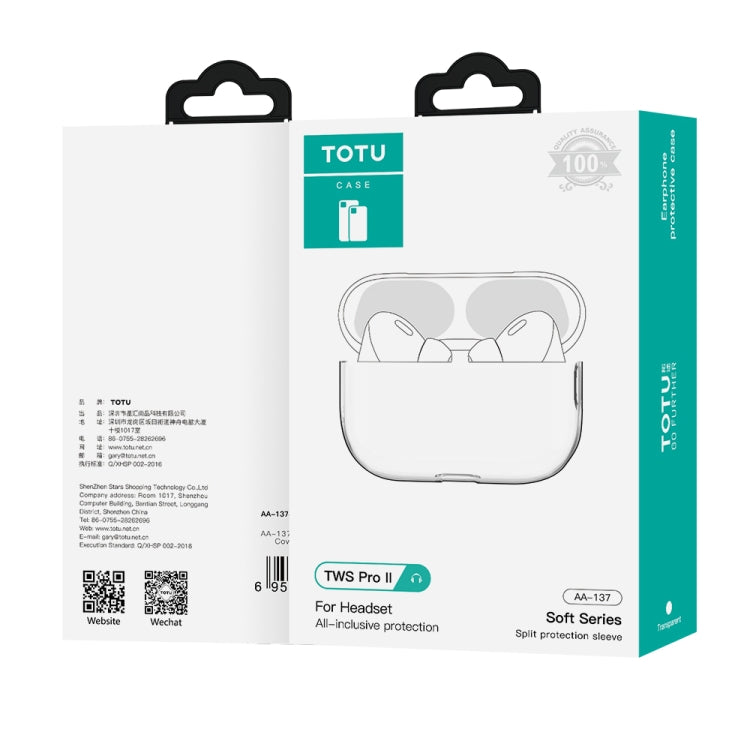 For AirPods Pro 2 TOTUDESIGN Soft Series AA-137 Siamese Earphone TPU Protective Case(Clear) - free shipping - PMC Jewellery - Order now!