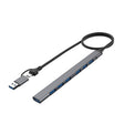 Onten OT-UCA9702 2 in 1 7-port Portable Multifunctional HUB Docking Station - free shipping - PMC TechLife - Order now!