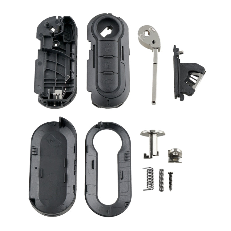 For Fiat 3 Button Folding Car Key Case Remote Control Shell SIP22, Style:Black Switch Button - Car Key Cases by PMC TechLife | Online Shopping South Africa | PMC TechLife | Buy Now Pay Later Mobicred